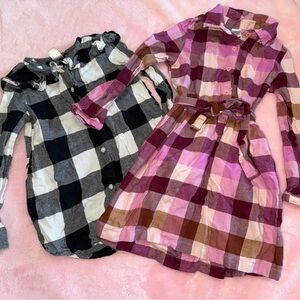 Long Sleeve Plaid Shirt Dress